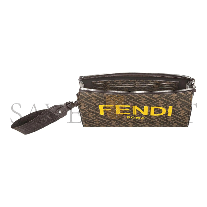 FENDI LOGO-PRINT CLUTCH BAG 7VA564AJJ4F1HR8 (26.5*19*5cm)